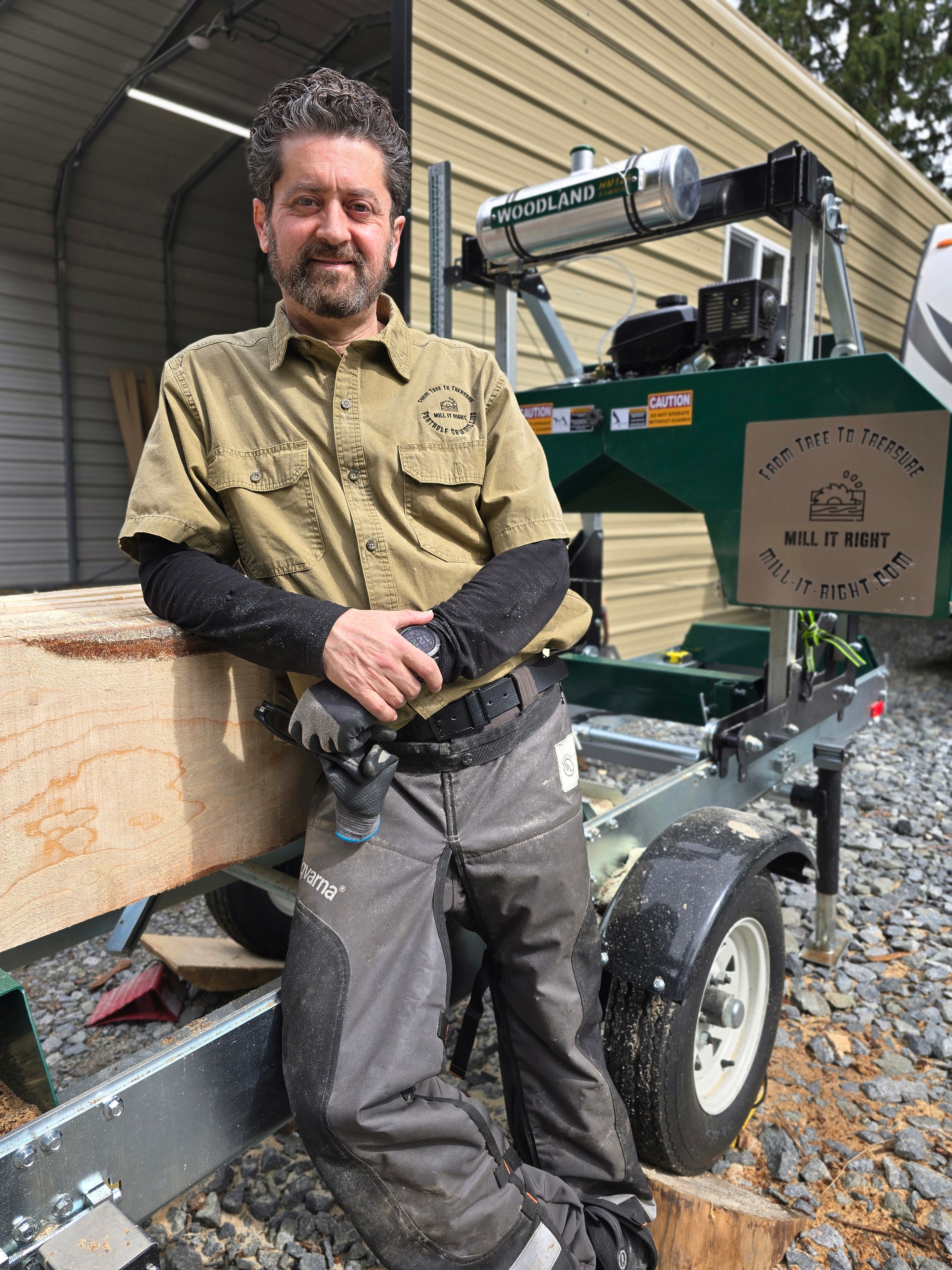 Mill it Right team member with custom lumber