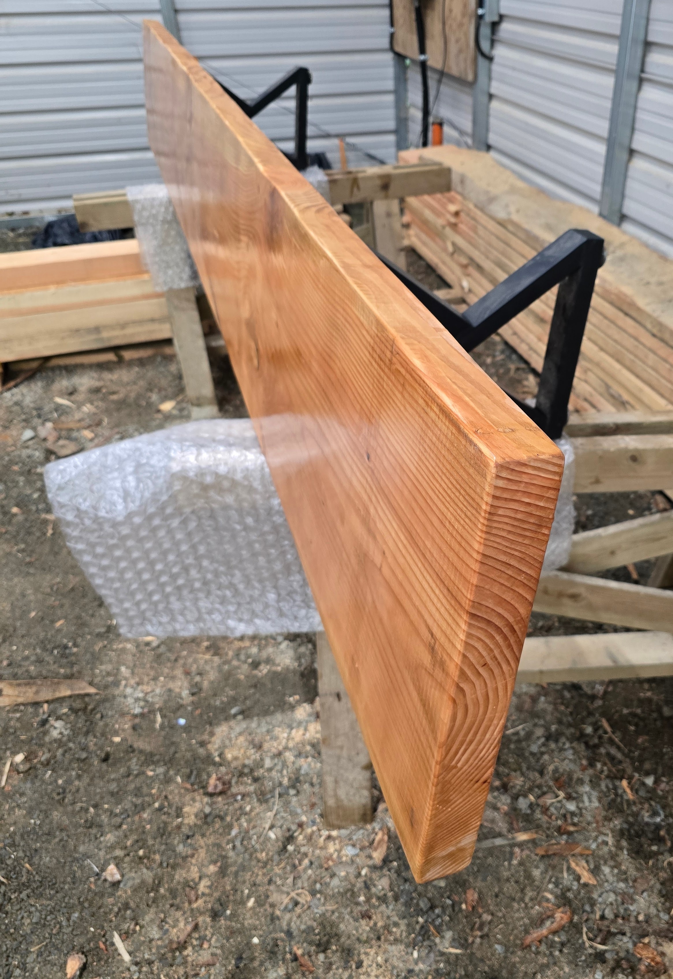 Handcrafted live-edge wood table with natural finish